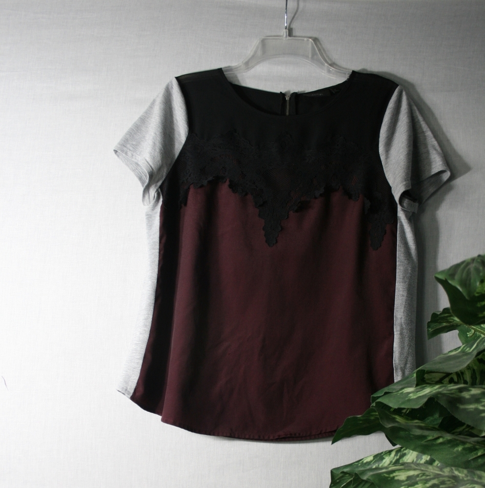 APT.9 maroon lace blouse